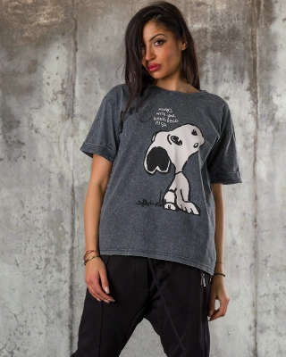 Tricou Tell Me Something, Culoare gri