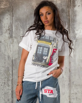 Tricou City View, Culoare alb