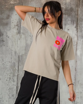Tricou No Bad Days, Culoare taupe