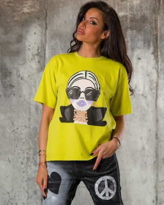 Tricou Boss Lady, Culoare lime