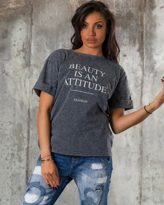 Tricou Beauty, Culoare gri