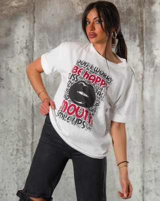 Tricou Black Lips, Alb