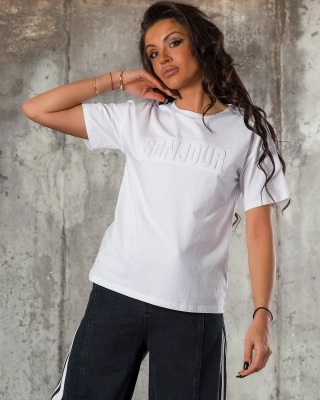 Tricou Bonjour, Culoare alb