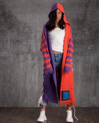 Cardigan cu glugă Alaska, Mix Culoare