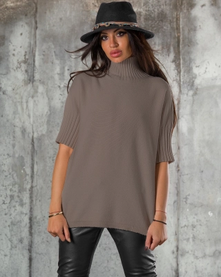 Pulover Warm Inside, Taupe inchis