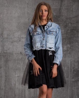 Geacă scurtă de blugi Bliss, Albastru Culoare