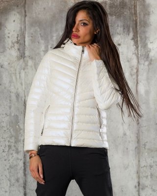 Geaca My Tactic, Culoare alb perlat