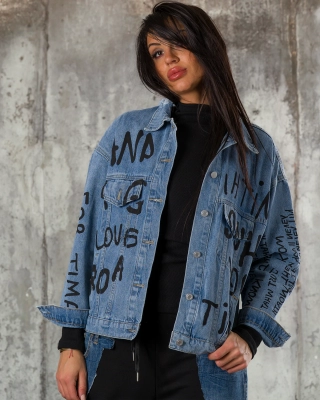 Geaca de blugi Just That, Culoare albastru