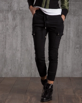 Pantaloni Cargo Checklist, Negru Culoare