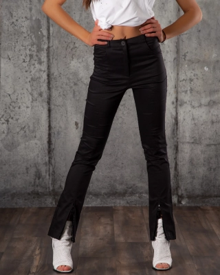 Pantaloni cu fermoar My Type, Negru Culoare