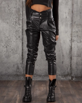 Pantaloni Delina, Negru Culoare