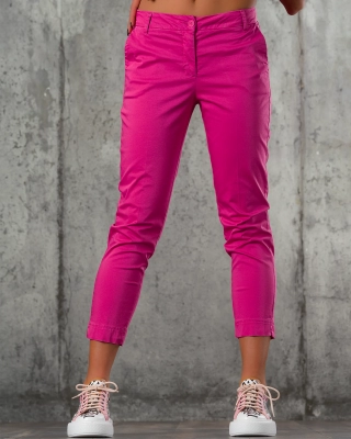 Pantaloni Check This, Ciclam culoare