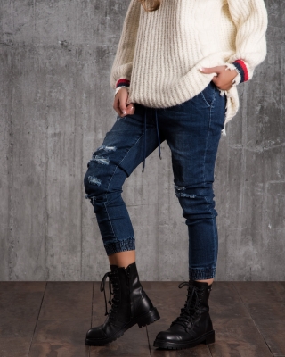 Blugi cu șnur Chosen One, Albastru Culoare