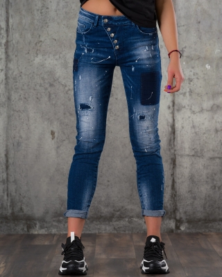 Blugi Peace + Love, Albastru culoare