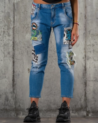 Blugi Keep Calm, Albastru culoare