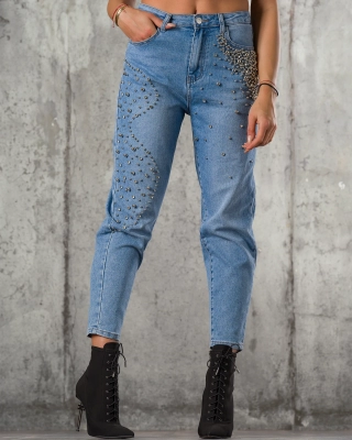 Blugi Glam Swirl, Culoare albastru