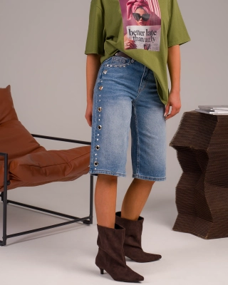 Дънкови бермуди Free Soul, Син Цвят