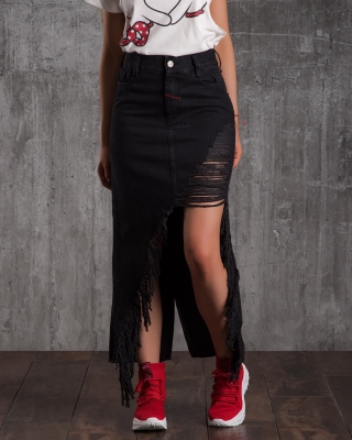 Fustă de blugi Intention, Negru Culoare