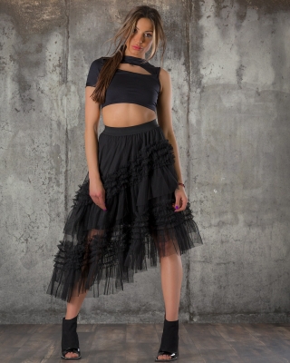 Fustă tul Cairo, Negru culoare