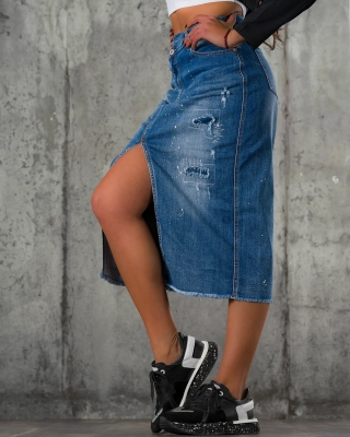Fusta Roses Are Red, Denim Is Blue,  Albastru culoare