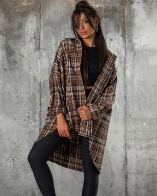 Camasa Open Up, Culoare cafeniu