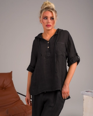 Ленена риза Jules, Черен Цвят