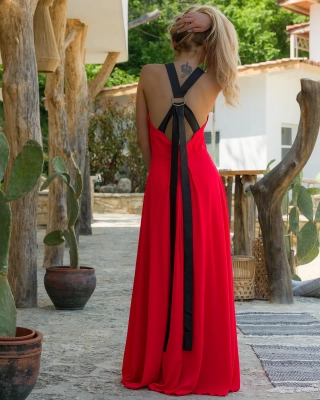 Rochie Torino cu spatele gol, Coral Culoare