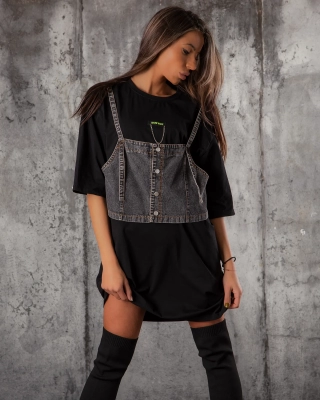 Rochie-tricou Bennett, Negru Culoare