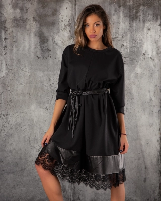 Rochie cu dantelă Briana, Negru Culoare