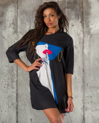 Rochie Shut The F* Up, Culoare negru