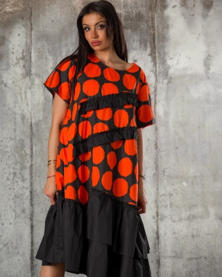 Rochie Keep It Real, Culoare negru (cu orange)