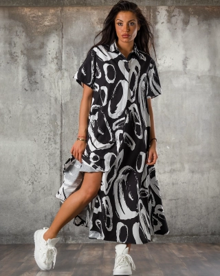 Rochie Monique, Negru/Alb
