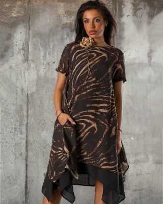 Rochie Season, Negru/Bej