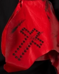 Geantă din piele design cruce din capse Libra, Roșu Culoare