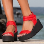 Sandale din piele Venice, Roșu Culoare