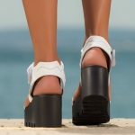 Sandale din piele Venice, Negru Culoare