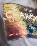 Tricou cu paiete Caroline, Gri Culoare