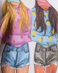 Tricou BFF, Alb Culoare