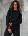 Bluza Detailing, Culoare negru