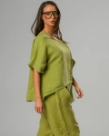 Ленена блуза Amelle, Цвят Пистстачио