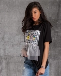 Tricou cu tul Elegancia, Lila Culoare