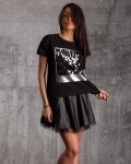 Tricou cu paiete Beautiful Day, Negru Culoare