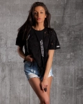 Tricou cu efect rupt Status, Negru Culoare