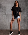 Tricou cu efect rupt Status, Negru Culoare