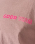 Tricou Just Vibes, Culoare roz pudra