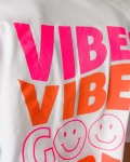 Tricou Just Vibes, Culoare roz pudra