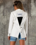 Sacou extravagant Feel It, Alb culoare
