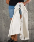 Sacou extravagant Feel It, Alb culoare