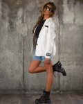 Sacou extravagant Feel It, Alb culoare
