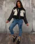 Geaca Livingston umplută cu puf natural, Neagra